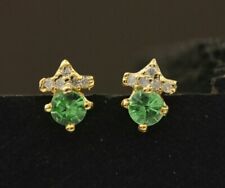 Brinco de granada Tsavorite ouro 14k com diamante natural joias finas comprar usado  Enviando para Brazil