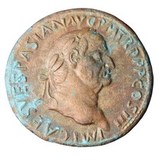 Moeda de cobre Vespasiano, Judéia Capta feita à mão Æ Sestertius Império Romano 71 dC comprar usado  Enviando para Brazil