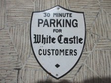 Placa de metal esmaltada porcelana castelo branco estacionamento tamanho 6 x 4,5 polegadas, usado comprar usado  Enviando para Brazil