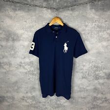 Polo masculino Ralph Lauren polos rugby manga curta azul algodão tamanho M comprar usado  Enviando para Brazil