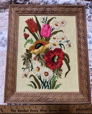 Vintage framed crewel for sale  Linn