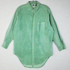 Camisa Vintage Pia Rucci Couro Camurça Perfurado Longline Verde Viridiano tamanho M comprar usado  Enviando para Brazil