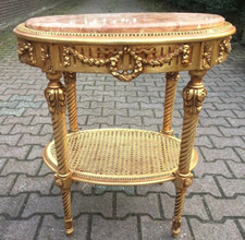 Mesa Francesa Luís XVI Vintage Dourada Faia e Mármore Rosa Mesa Lateral Chique comprar usado  Enviando para Brazil