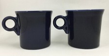 2 canecas de café azul cobalto Fiesta Ware alça anel HLC EUA comprar usado  Enviando para Brazil