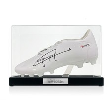 Bota de rugby branca assinada por Jonny Wilkinson: JW10. Vitrine com placa comprar usado  Enviando para Brazil