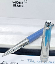 Fantástica caneta esferográfica Montblanc Star Walker azul+prata corpo {tinta azul} comprar usado  Enviando para Brazil