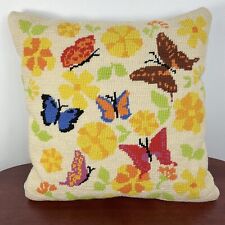 Vtg butterfly needlepoint for sale  Oak Lawn