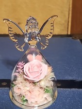 Usado, Estatuetas de anjo de flores preservadas rosa em vidro, presentes de aniversário para... comprar usado  Enviando para Brazil