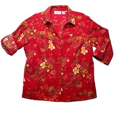 Antigo Top Feminino de Algodão Cottagecore Grannycore Vermelho Floral Grama Limão 1X comprar usado  Enviando para Brazil