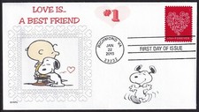 Usado, SNOOPY CHARLIE BROWN LOVE IS A BEST FRIEND DOG FDC- DWC  comprar usado  Enviando para Brazil