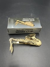 Saxofone de latão sólido pesado clipe de mesa suporte de memorando para mesa escritório em casa comprar usado  Enviando para Brazil