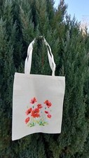 Shopper cotone papaveri usato  Sestri Levante