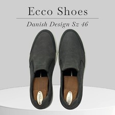 Używany, Ecco Męskie szare wsuwane skórzane buty rozmiar 46-12 US Duński design Casual Sneakersy na sprzedaż  Wysyłka do Poland