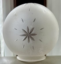 Luminária de teto vintage antiga corte fosco vidro sombra globo art déco 6” comprar usado  Enviando para Brazil