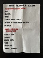 Pantera setlist 2025 for sale  Philadelphia