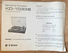 Trio kd1033b turntable for sale  STIRLING