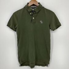 Camisa polo masculina Abercrombie & Fitch verde oliva músculo slim fit manga curta comprar usado  Enviando para Brazil