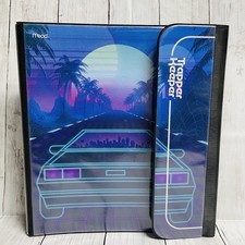 Usado, Mead Trapper Keeper carro retrô anos 80 Delorean fichário com anéis redondos de 1" e bolso comprar usado  Enviando para Brazil