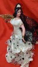 Vestido de bolinhas vintage 7" 1950s boneca dançarina flamenca espanhola preto branco meados do século comprar usado  Enviando para Brazil