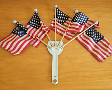 Suporte de bandeira de carro vintage automático bicicleta 5 bandeiras originais dos EUA e suporte de metal comprar usado  Enviando para Brazil