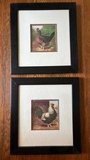Par de molduras de madeira preta fosca tripla com estampas de galo e galinha 13,25” x 12,25” comprar usado  Enviando para Brazil