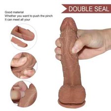 Usado, Vibrador de silicone camada dupla pênis realista ventosa iniciantes brinquedos sexuais adultos comprar usado  Enviando para Brazil