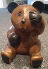 Wooden carved teddy for sale  CURRIE
