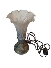 Abajur de mesa bronze lírio tulipa com abajur de vidro fosco abajur luz noturna vintage comprar usado  Enviando para Brazil