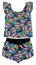 Usado, Conjunto curto feminino 2 peças roupa de verão verde rosa neon tropical crop top 7-14 anos comprar usado  Enviando para Brazil