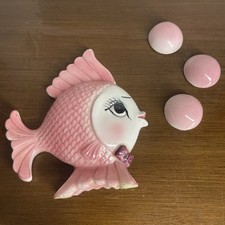 Vintage Antropomórfico Bradley Peixe Beijador Rosa com Bolhas Placa de Cerâmica comprar usado  Enviando para Brazil
