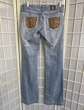 Jeans italiano Diesel vintage Y2K hippie desgastado boho ocidental enfeitado 28 comprar usado  Enviando para Brazil