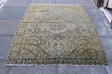 Fino Antiguo Worn Hecho a Mano Tradicional Oriental Lana Blanco Gris Tapete comprar usado  Enviando para Brazil