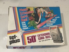 Carretel de extensão de telefone fixo antigo dos anos 1970 Tel-Plus 50 pés para 2 telefones comprar usado  Enviando para Brazil