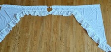 2 painéis de cortina de cozinha antigos com borda de ilhó~branco~41" Lx45" Caseiro?~EUC comprar usado  Enviando para Brazil