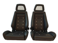 PAR DE Assentos Usados AUTÊNTICOS RECARO LX PRETO Rede de Couro Encosto de Cabeça CARROS DE CORRIDA comprar usado  Enviando para Brazil