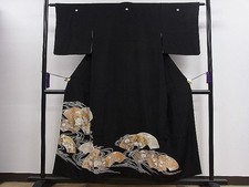 Papel laminado quimono Tomesode, padrão de flor com cadarço, pintado de ouro, ótimo Ite comprar usado  Enviando para Brazil