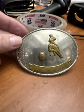 Fivela de cinto de metal vintage, prata níquel, corrida de cano, cavalo, rodeio 3,5 polegadas comprar usado Fivela de cinto de metal vintage, prata níquel, corrida de cano, cavalo, rodeio 3,5 polegadas comprar usado  Enviando para Brazil