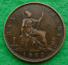 1862 victoria halfpenny for sale  BOSTON