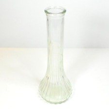 Usado, Vaso de vidro Hoosier 9" transparente #4098 B vaso de flores vertical com nervuras, VINTAGE ELEGANTE comprar usado  Enviando para Brazil