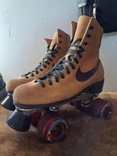 Vintage Nike Camurça Marrom Patins Sure Grip Jogger Placas Logotipo Swoosh Tamanho 8, usado comprar usado  Enviando para Brazil