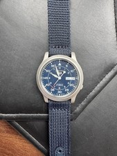 Seiko 5 SNK807 relógio automático militar fosco masculino piloto de campo azul 7S26-02J0 comprar usado  Enviando para Brazil