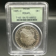 1885-O Morgan dólar de prata, PCGS MS64PL, etiqueta verde Prooflike comprar usado  Enviando para Brazil