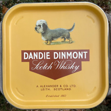 Bandeja metálica vintage de whisky escocés Dandie Dinmont Terrier perro ¡MUY ESCASA! segunda mano  Embacar hacia Argentina