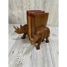 Rhinoceros bookends wood for sale  Bloomfield
