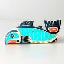 Hand carved salmon for sale  Lincoln