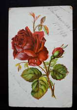 CARTÃO POSTAL ANTIGO - Flores - Rosa Vermelha comprar usado  Enviando para Brazil