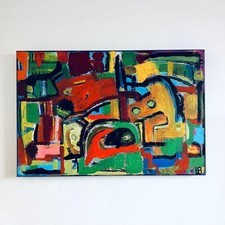 Lorna Allen Originale Abstract Olio Dipinto Su Profondo Tela Firmato Moderno segunda mano  Embacar hacia Mexico