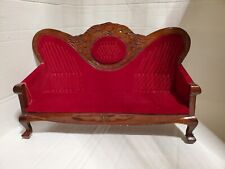 Boneca Vintage Tamanho/Mini Veludo Vermelho Lounge/Sofá/Sofá ~19"x6"x11", usado comprar usado  Enviando para Brazil