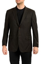 Blazer masculino Canali preto 100% lã xadrez dois botões casaco esportivo EUA 42 IT 52 comprar usado  Enviando para Brazil