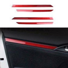 Para Honda Civic Vermelho Interior De Carbono Painel Porta Carro Borda De Molde Capa 2016-2021 comprar usado  Enviando para Brazil
